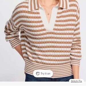 41 Hawthorn Rory Texture Johnny Collar Brown Size L NWT